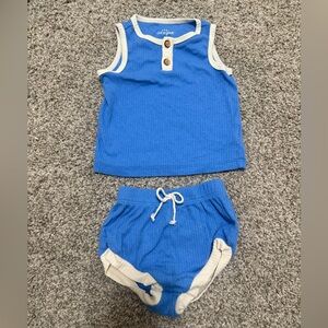Cat & Jack Blue and White Kids Tank Top and Diaper Cover Set